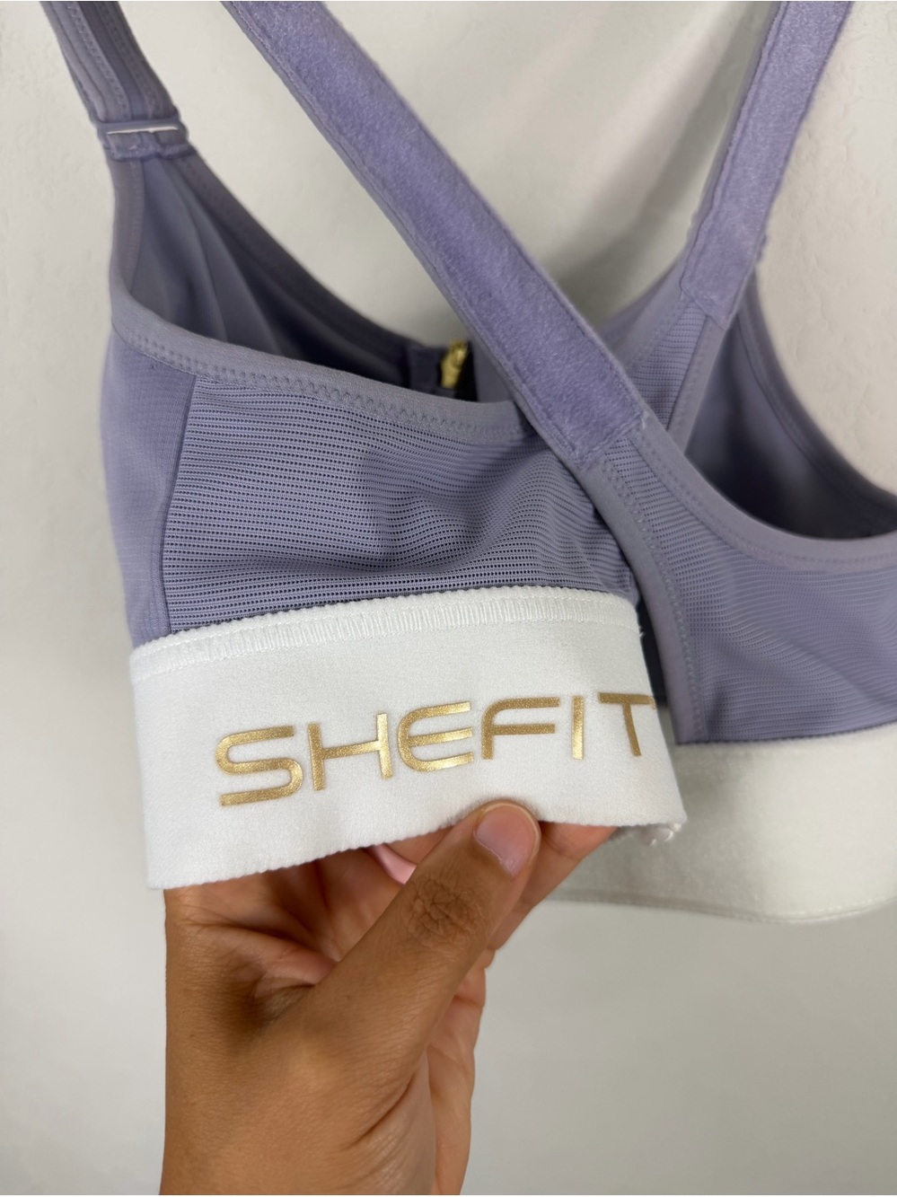 •SHEFIT• Ultimate Sports Bra High Impact Size Medium Purple White - Picture 3 of 3